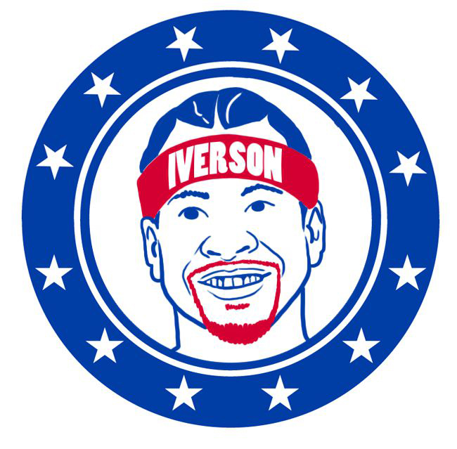 Philadelphia 76ers Iverson Logo iron on heat transfer